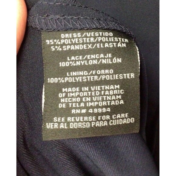 R&M Richards NWT Navy Blue Long Evening Dress Gown Mother Of Bride Sequins - Picture 10 of 13